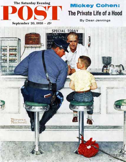 Norman Rockwell Saturday Evening Post Runaway 1958_09_20 | 400 Norman Rockwell Magazine Covers 1913-1963