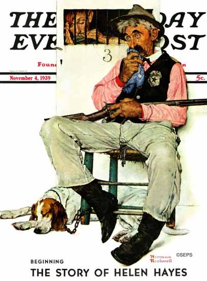 Norman Rockwell Saturday Evening Post Sheriff and Prisoner 1939_11_04 | The Saturday Evening Post Graphic Art Covers 1931-1969