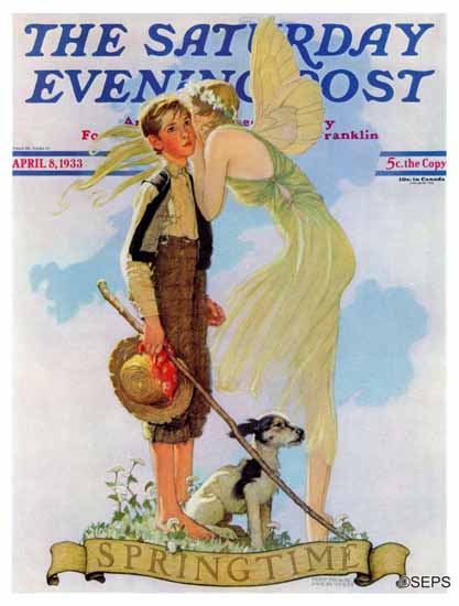 Norman Rockwell Saturday Evening Post Springtime 1933_04_08 | The Saturday Evening Post Graphic Art Covers 1931-1969