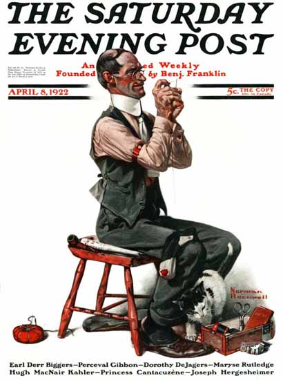 Norman Rockwell Saturday Evening Post The Eye of a Needle 1922_04_08 | 400 Norman Rockwell Magazine Covers 1913-1963