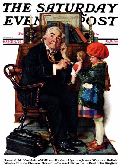 Norman Rockwell Saturday Evening Post The Good Doctor 1929_03_09 | 400 Norman Rockwell Magazine Covers 1913-1963