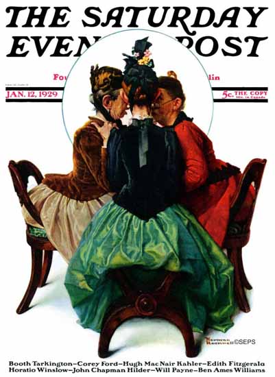 Norman Rockwell Saturday Evening Post The Gossips 1929_01_12 | 400 Norman Rockwell Magazine Covers 1913-1963