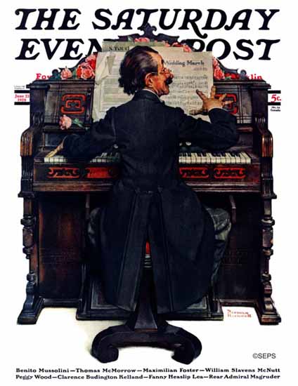 Norman Rockwell Saturday Evening Post The Piano Player 1928_06_23 | 400 Norman Rockwell Magazine Covers 1913-1963