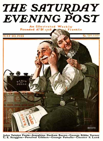 Norman Rockwell Saturday Evening Post The Radio Phone 1922_05_20 | 400 Norman Rockwell Magazine Covers 1913-1963