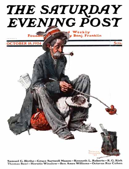 Norman Rockwell Saturday Evening Post The Tramp 1924_10_18 | 400 Norman Rockwell Magazine Covers 1913-1963