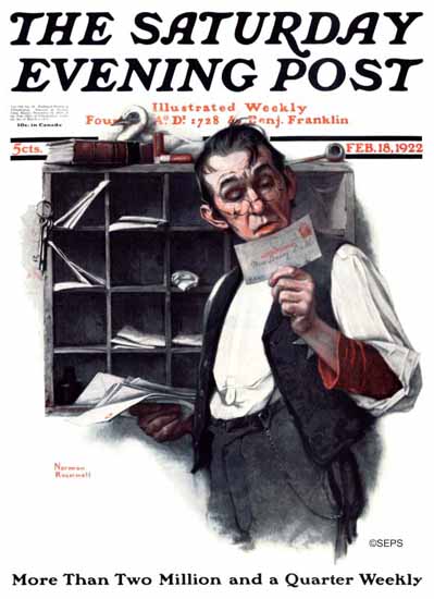 Norman Rockwell Saturday Evening Post The Update 1922_02_18 | 400 Norman Rockwell Magazine Covers 1913-1963