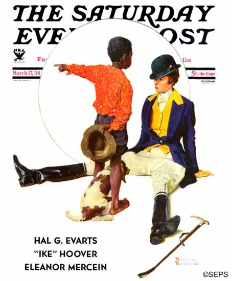 Norman Rockwell Saturday Evening Post Thrown from Horse 1934_03_17 | The Saturday Evening Post Graphic Art Covers 1931-1969