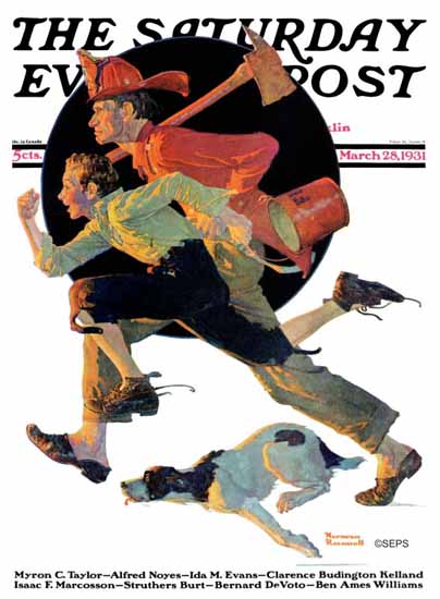 Norman Rockwell Saturday Evening Post To the Rescue 1931_03_28 | The Saturday Evening Post Graphic Art Covers 1931-1969