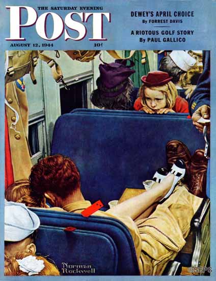 Norman Rockwell Saturday Evening Post Travel Experience 1944_08_12 | 400 Norman Rockwell Magazine Covers 1913-1963