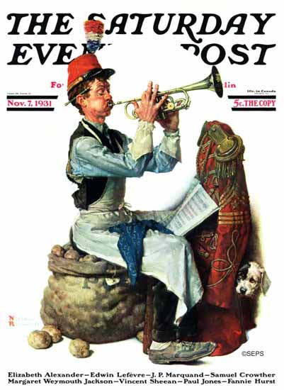 Norman Rockwell Saturday Evening Post Trumpeter 1931_11_07 | The Saturday Evening Post Graphic Art Covers 1931-1969