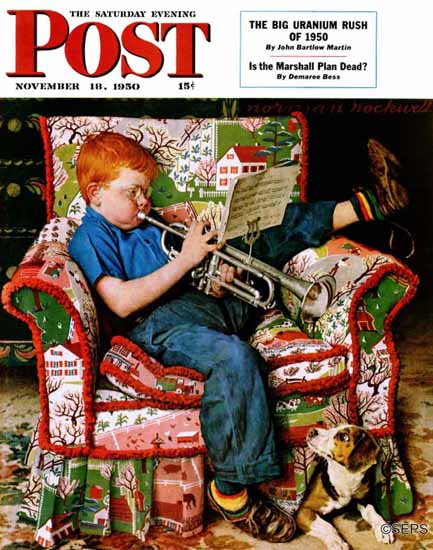 Norman Rockwell Saturday Evening Post Trumpeter 1950_11_18 | 400 Norman Rockwell Magazine Covers 1913-1963