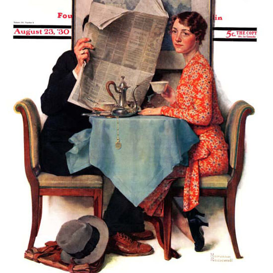 Norman Rockwell Saturday Evening Post Wall 1930_08_23 Copyright crop | Best of 1930s Ad and Cover Art