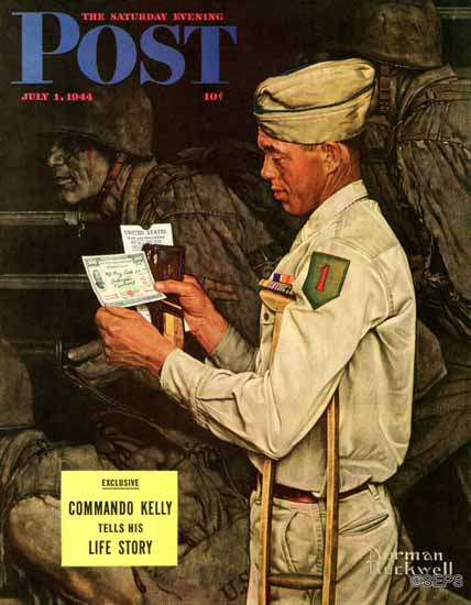 Norman Rockwell Saturday Evening Post War Bond 1944_07_01 | 400 Norman Rockwell Magazine Covers 1913-1963