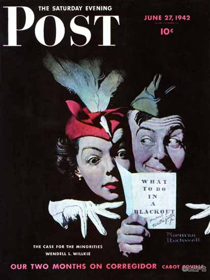 Norman Rockwell Saturday Evening Post Willie Gillis Blackout 1942_06_27 | The Saturday Evening Post Graphic Art Covers 1931-1969