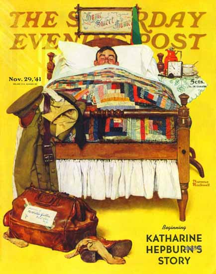 Norman Rockwell Saturday Evening Post Willie Gillis Home 1941_11_29 | 400 Norman Rockwell Magazine Covers 1913-1963