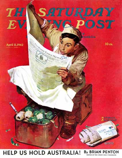 Norman Rockwell Saturday Evening Post Willie Gillis on KP 1942_04_11 | The Saturday Evening Post Graphic Art Covers 1931-1969