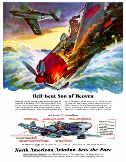 North American Aviation P-51 Mustang Figther | Vintage War Propaganda Posters 1891-1970