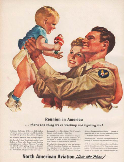 North American Aviation Sets The Pace Reunion | Vintage War Propaganda Posters 1891-1970