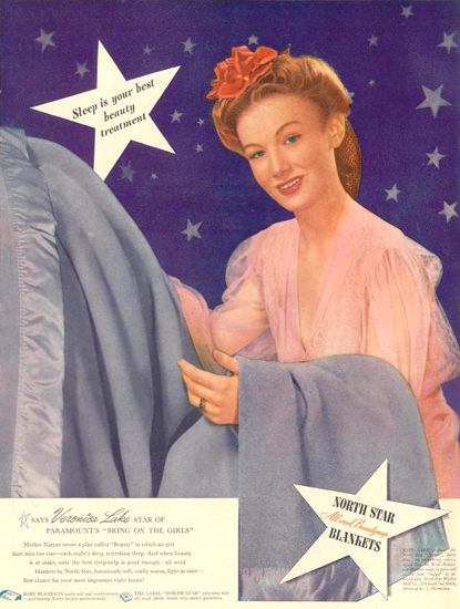 North Star Blankets 1944 | Sex Appeal Vintage Ads and Covers 1891-1970