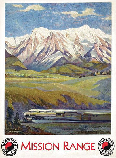 Northern Pacific Mission Range 1920s | Vintage Travel Posters 1891-1970