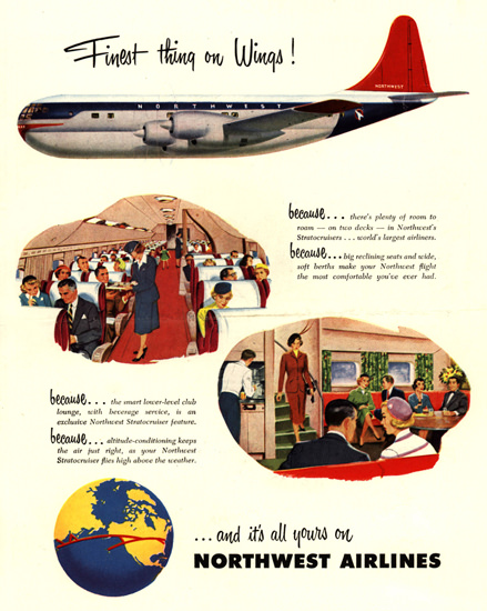 Northwest Airlines Canada Japan Korea Okinawa | Vintage Travel Posters 1891-1970