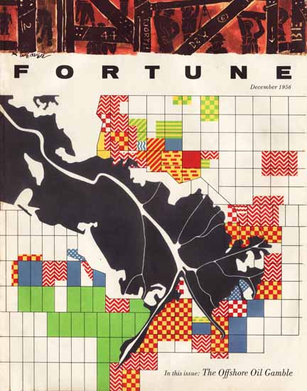 Offshore Oil Gamble Fortune Magazine December 1956 Copyright | Fortune Magazine Graphic Art Covers 1930-1959