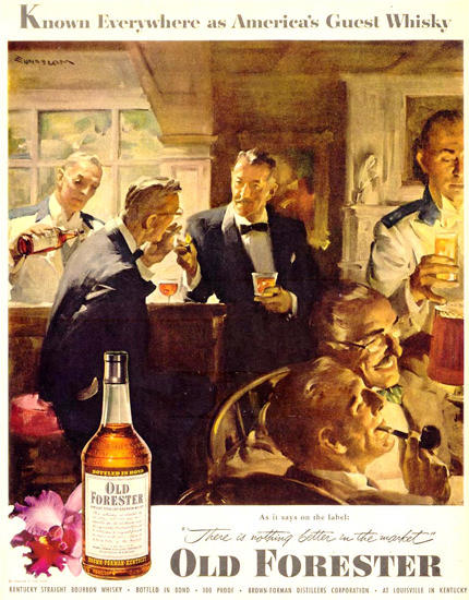 Old Forester Whisky Bar 1953 | Vintage Ad and Cover Art 1891-1970