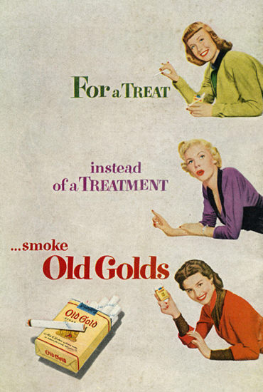 Old Gold Cigarettes For A Treat | Vintage Ad and Cover Art 1891-1970