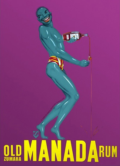 Old Manada Rum Turquoise Moor Mad Men Art Vintage Ad