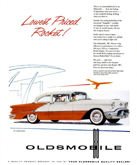 Oldsmobile 88 2 Door Sedan 1956 Red White | Vintage Cars 1891-1970