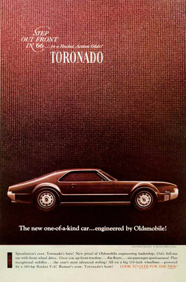 Oldsmobile Toronado 1966 One Of A Kind Car | Vintage Cars 1891-1970