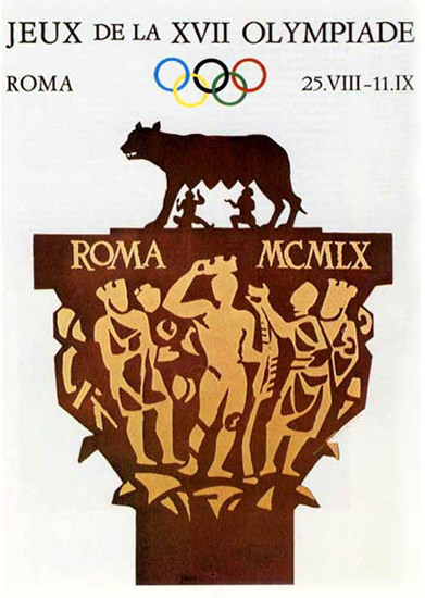 Olympic Games Rome Italy 1960 Romulus Remus | Vintage Ad and Cover Art 1891-1970