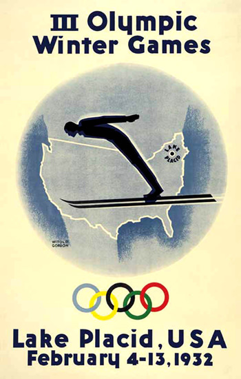 Olympic Winter Games Lake Placid USA 1932 | Vintage Ad and Cover Art 1891-1970