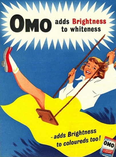 Omo Laundry Detergent Brightness To Whiteness | Vintage Ad and Cover Art 1891-1970