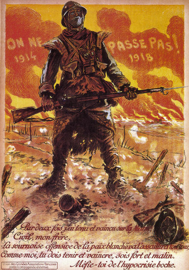 On Ne Passe Pas France 1918 Coming Third Reich | Vintage War Propaganda Posters 1891-1970