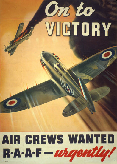 On To Victory Air Crews Wanted RAAF Urgently | Vintage War Propaganda Posters 1891-1970