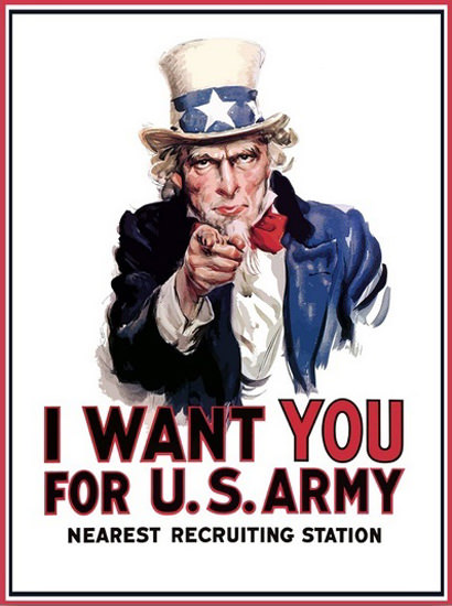 Oncle Sam I Want You For US Army Recruiting | Vintage War Propaganda Posters 1891-1970