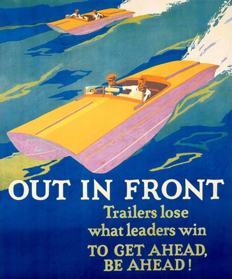 Out In Front Motivational To Get Ahaed | Vintage Ad and Cover Art 1891-1970