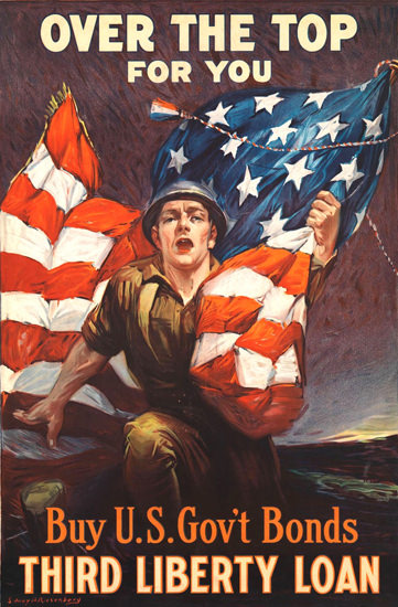 Over The Top For You Buy US Third Liberty | Vintage War Propaganda Posters 1891-1970