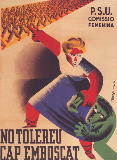 PSU Comissio Femenina Tolereu Emboscat 1937 | Vintage War Propaganda Posters 1891-1970