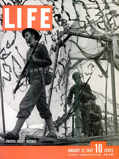 Pacific Coast Defense 12 Jan 1942 Copyright Life Magazine | Life Magazine BW Photo Covers 1936-1970