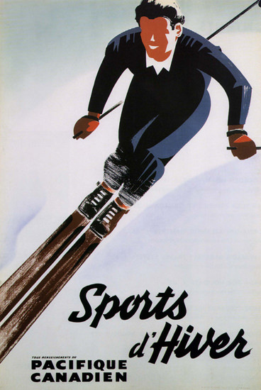 Pacifique Canadien Canada Sports D Hiver | Vintage Travel Posters 1891-1970