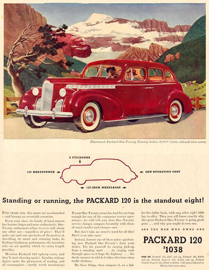 Packard 120 Touring Sedan 1940 | Mad Men Art | Vintage Ad Art Collection