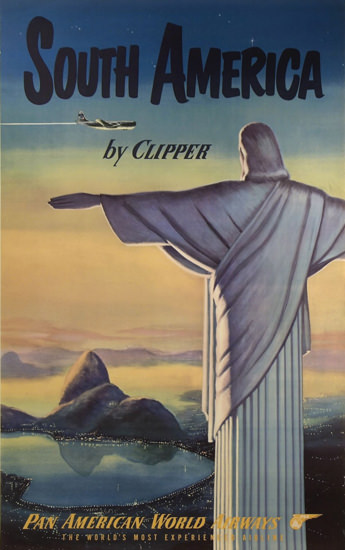 Pan Am South America Rio De Janeiro 1950s | Vintage Travel Posters 1891-1970