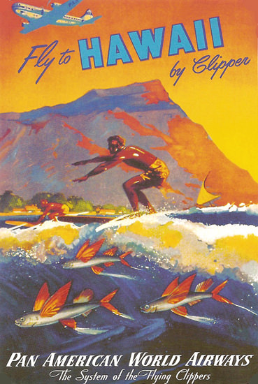 Pan America Hawaii  Flying Clipper System | Vintage Travel Posters 1891-1970