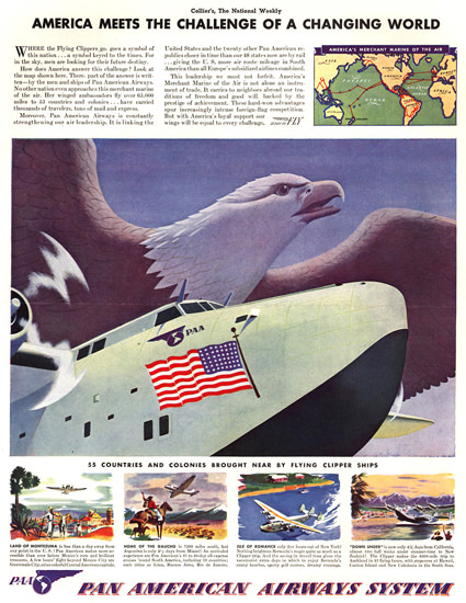 Pan American Airways A Changing World 1940 | Vintage Travel Posters 1891-1970