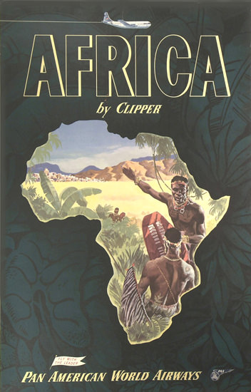 Pan American Airways Africa By Clipper 1950s | Vintage Travel Posters 1891-1970