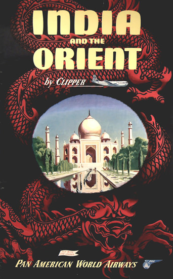 Pan American India Orient By Clipper 1950s | Vintage Travel Posters 1891-1970