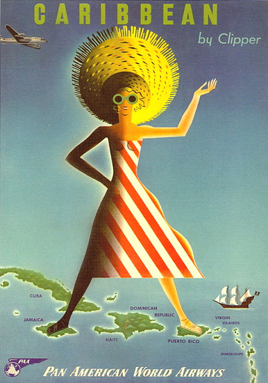 Pan American World Airways Caribbean 1954 | Sex Appeal Vintage Ads and Covers 1891-1970