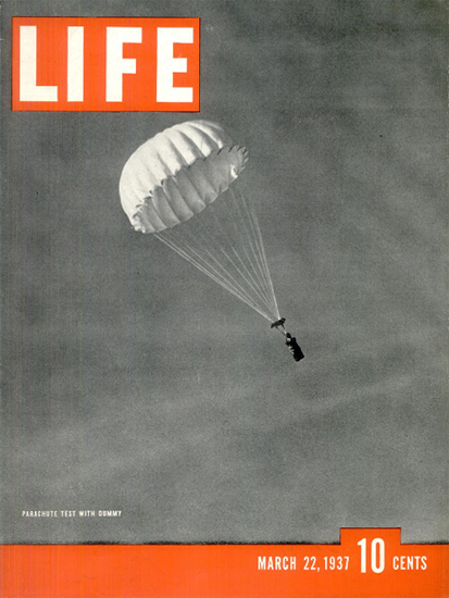 Parachute Test Dummy 22 Mar 1937 Copyright Life Magazine | Life Magazine BW Photo Covers 1936-1970